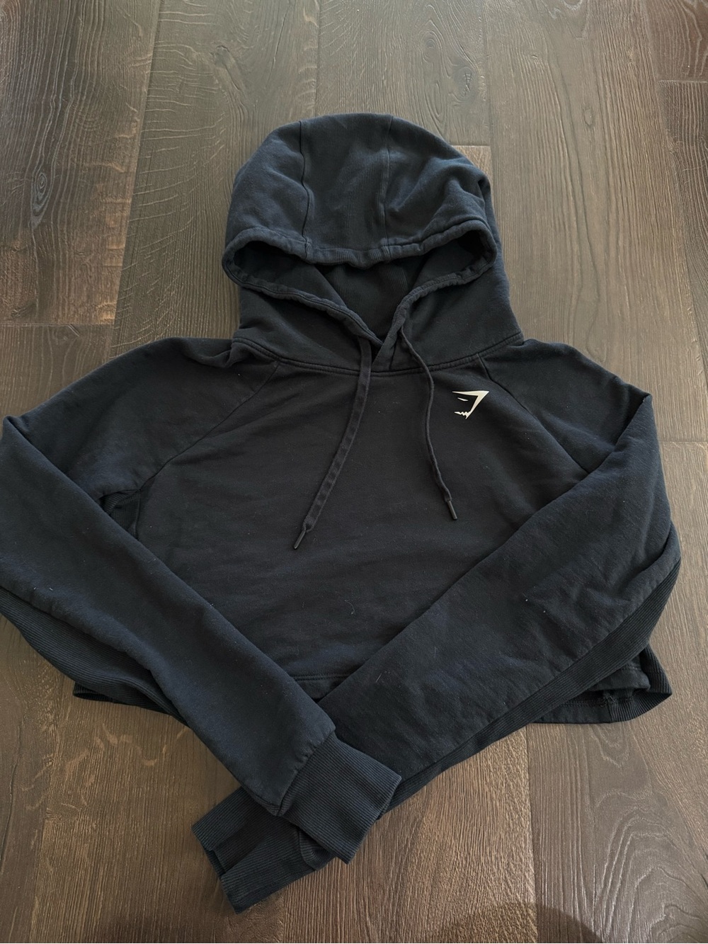 Gymshark Black Cropped Hoodie Sweater